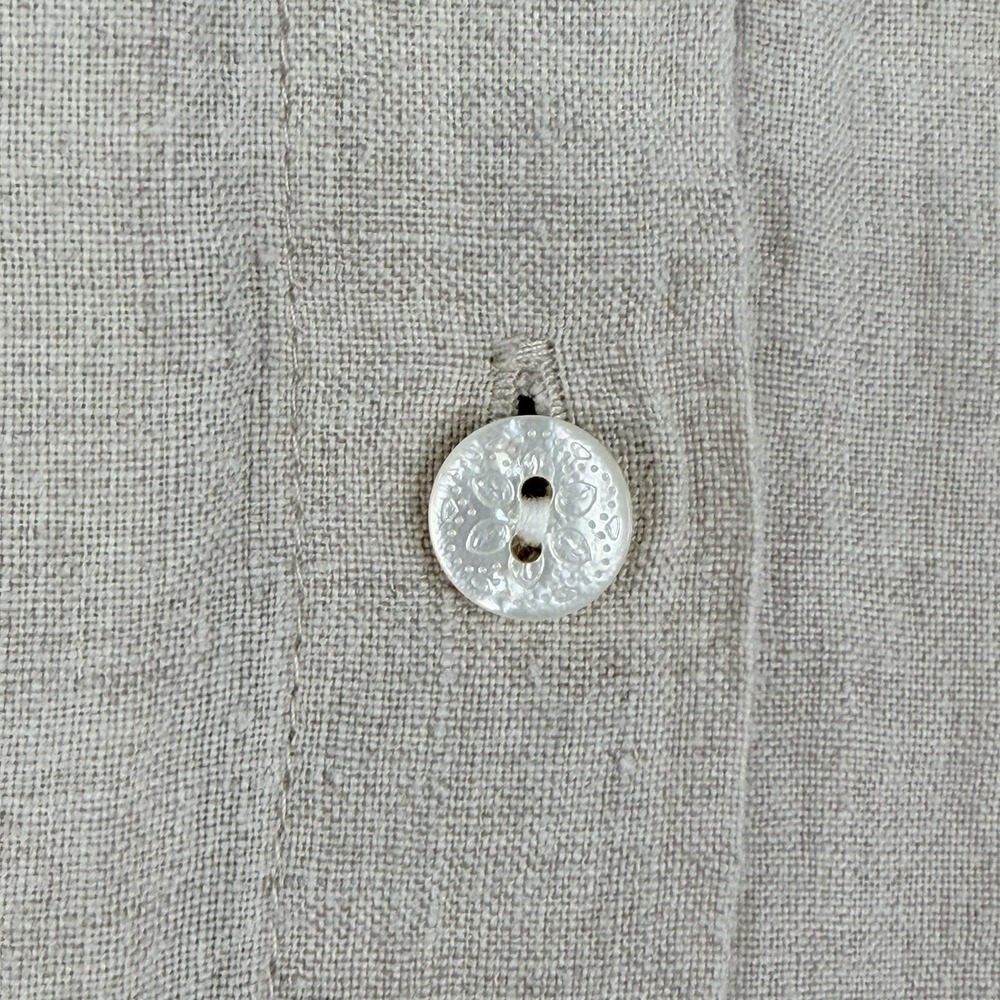 J Jill Love Linen top Women's Casual Short Sleeve 100% Linen Button Up SZ-L - Picture 8 of 16